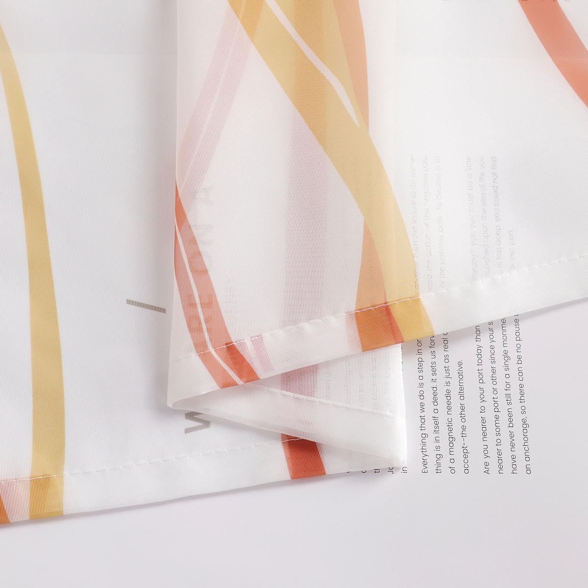 KURZGARDINE   120/45 cm   - Orange/Weiß, Basics, Textil (120/45cm)
