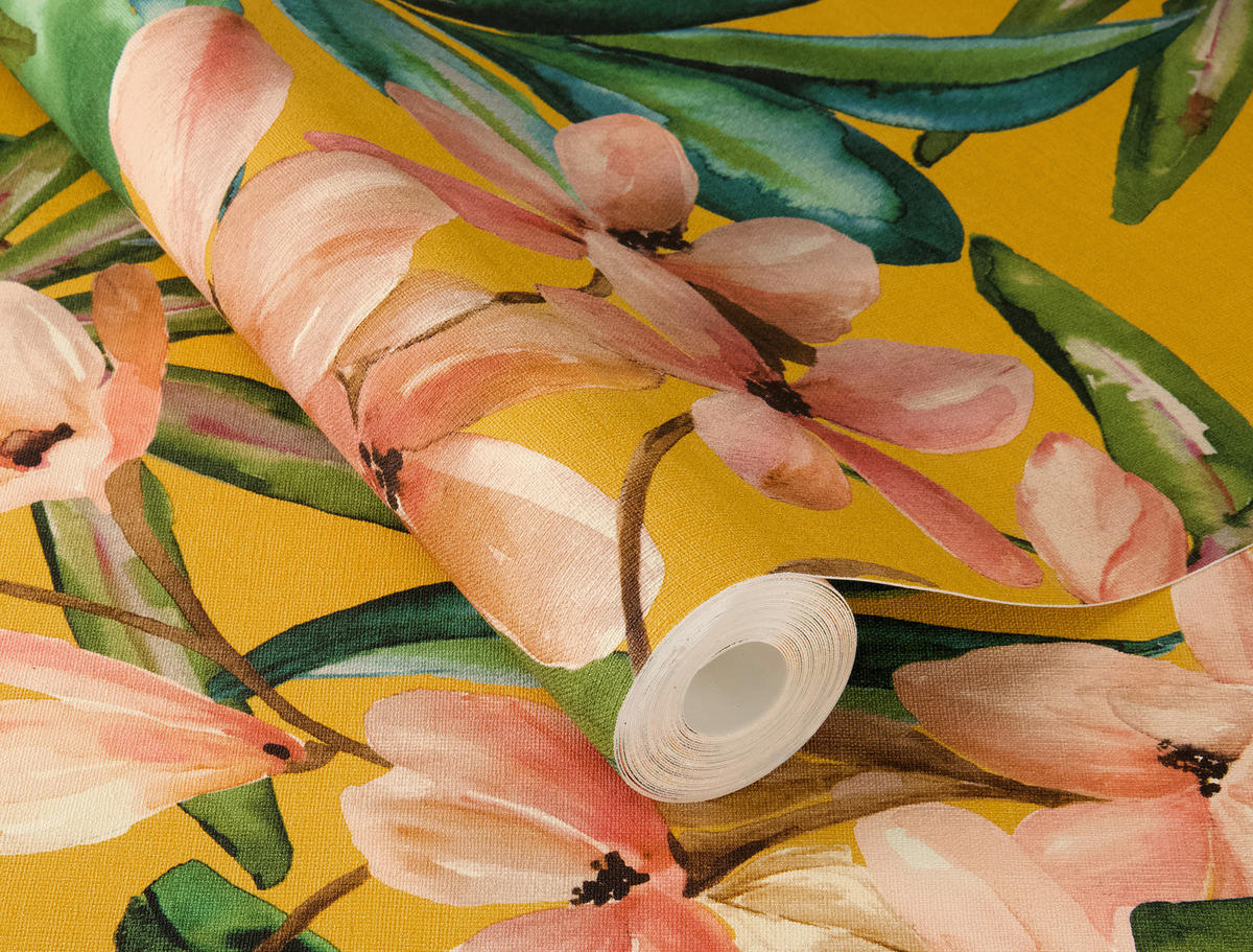 VLIESTAPETE 6 m MAGNOLIA  - Gelb, Natur, Textil (600/53cm) - Tesa
