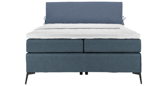 BOXSPRINGBETT 120/200 cm  in Blau, Dunkelblau  - Blau/Schwarz, Design, Textil/Metall (120/200cm) - Hom`in