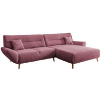 ECKSOFA in Chenille Brombeere  - Wildeiche/Brombeere, Modern, Holz/Textil (290/166cm) - MID.YOU