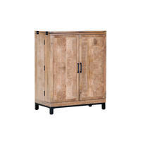 BAR Mangoholz massiv Naturfarben  - Schwarz/Naturfarben, Design, Holz/Metall (100-150/122/55cm) - Landscape