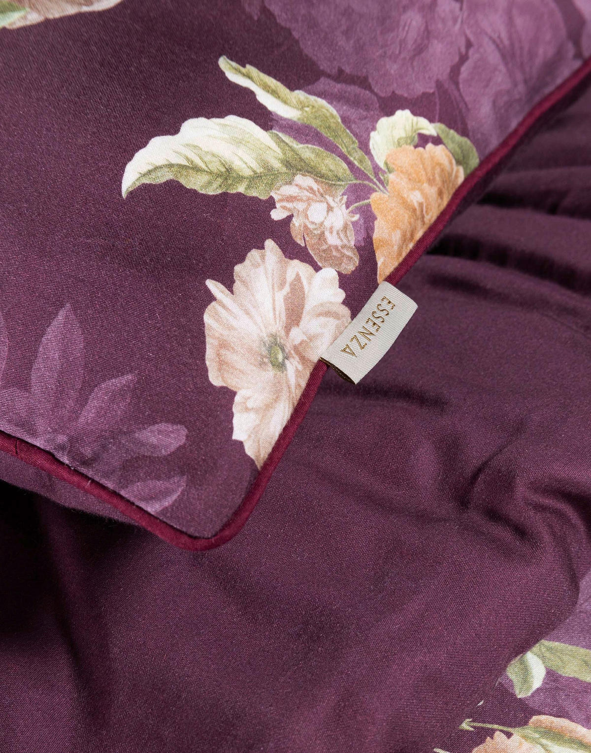 BETTWÄSCHE Orianna Satin 135/200 cm  - Weinrot, KONVENTIONELL, Textil (135/200cm) - Essenza