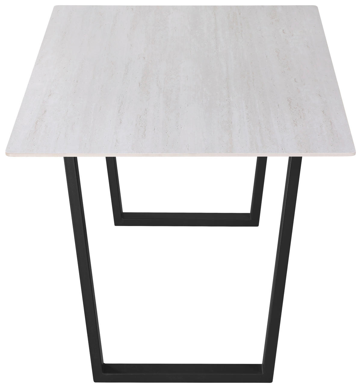 ESSTISCH rechteckig Schwarz, Beige  - Beige/Schwarz, KONVENTIONELL, Stein/Metall (140/76/90cm) - MID.YOU