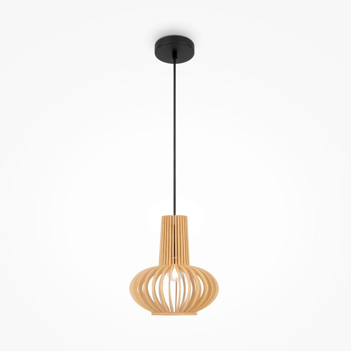 PENDELLEUCHTE 25,5/41,5 cm    - Beige/Schwarz, Modern, Holz/Metall (25,5/41,5cm) - MAYTONI