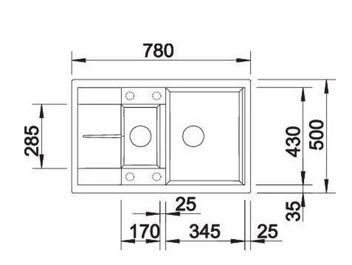 SPÜLE 518876  - Grau, Basics, Stein (78/20/50cm) - Blanco
