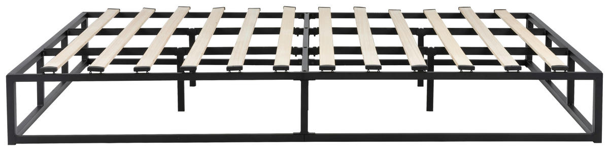 METALLBETT 180/200 cm,  in Naturfarben, Schwarz  - Schwarz/Naturfarben, Basics, Holz/Metall (180/200cm) - Boxxx