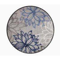 TEPIH ZA UNUTAR./VANJ. UPORAB  150 cm  plava, siva, bijela  Floral  - bijela/siva, Lifestyle, tekstil/plastika (150cm)