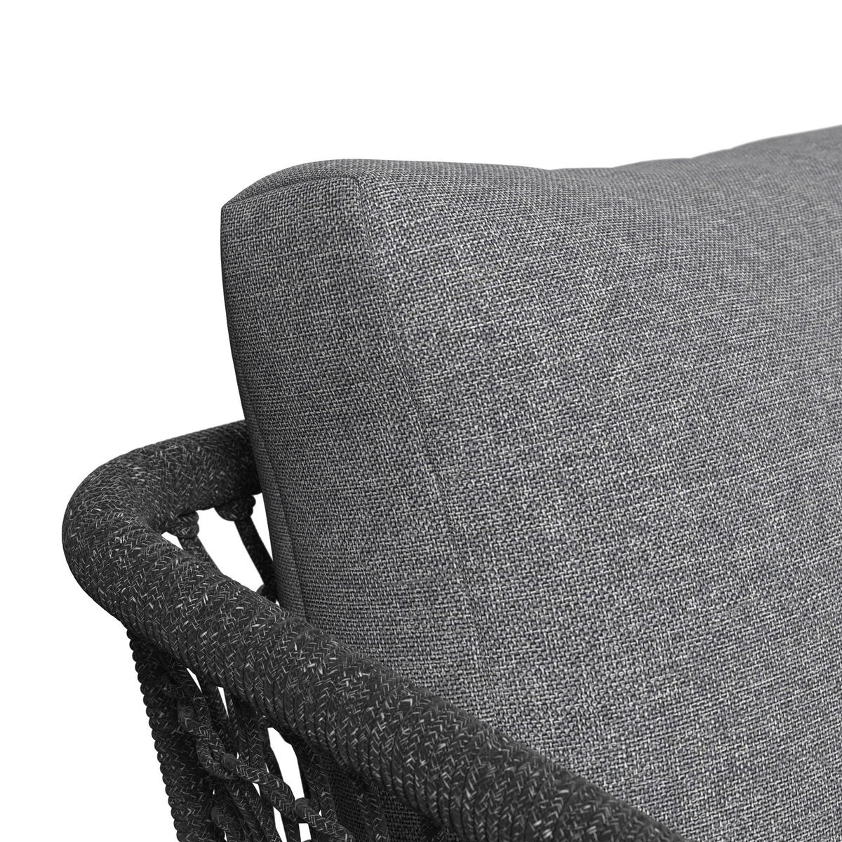 KERTI BÚTORSZETT 5 részes  - antracit/tíkfa színű, Modern, textil/fa - Ambia Garden