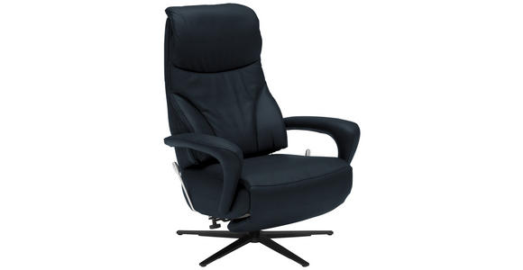 RELAXSESSEL in Leder Dunkelblau - Schwarz/Dunkelblau, Design, Leder/Metall (75/106/88cm) - Dieter Knoll