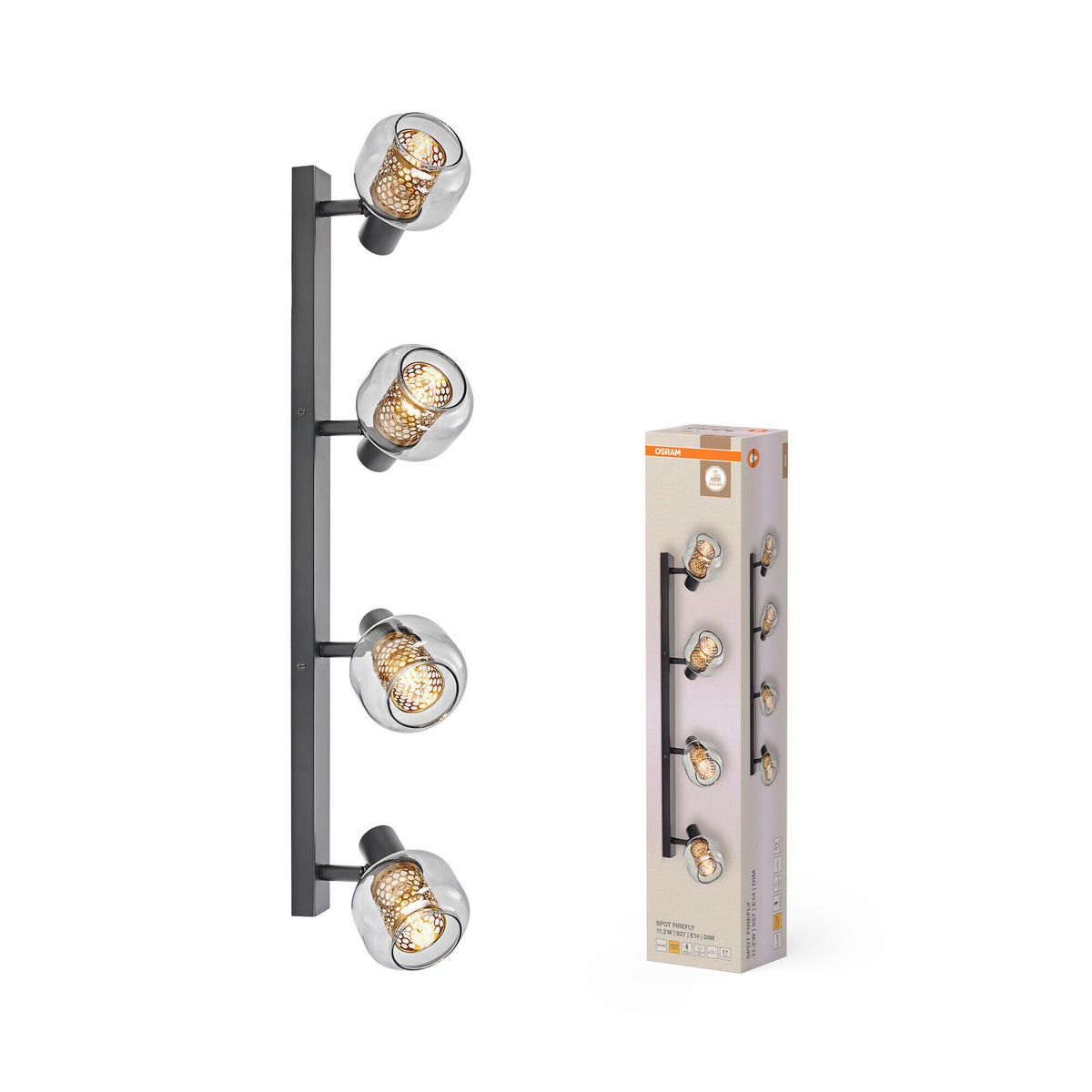 LED-STRAHLER 82,5/10,5/17,6 cm   - Schwarz, Basics, Glas/Metall (82,5/10,5/17,6cm) - Osram