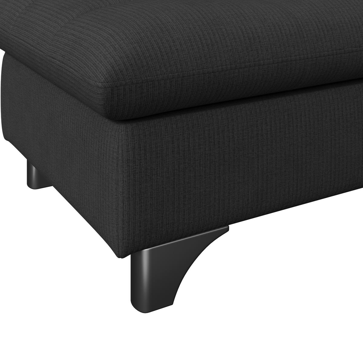 HOCKER in Textil Schwarz  - Chromfarben/Schwarz, Konventionell, Textil/Metall (108/46/108cm) - Livetastic