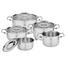KOCHTOPFSET Edelstahl 5-teilig - Edelstahlfarben, Basics, Glas/Metall - Fissler KOCHTOPFSET Edelstahl 5-teilig - Edelstahlfarben, Basics, Glas/Metall - Fissler