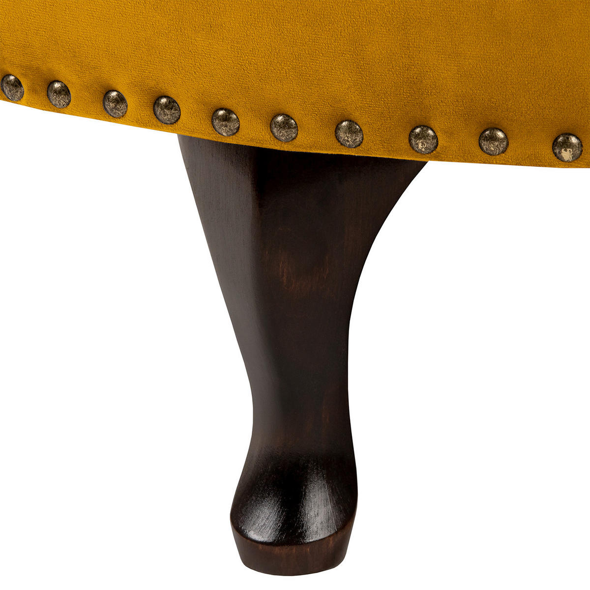 HOCKER Textil Senfgelb  - Senfgelb/Braun, Design, Holz/Textil (80/45/80cm) - Livetastic