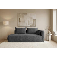 RÉCAMIERE HEVIA in Bouclé Grau  inkl.  - Schwarz/Grau, Design, Kunststoff/Textil (235/97/98cm) - MID.YOU