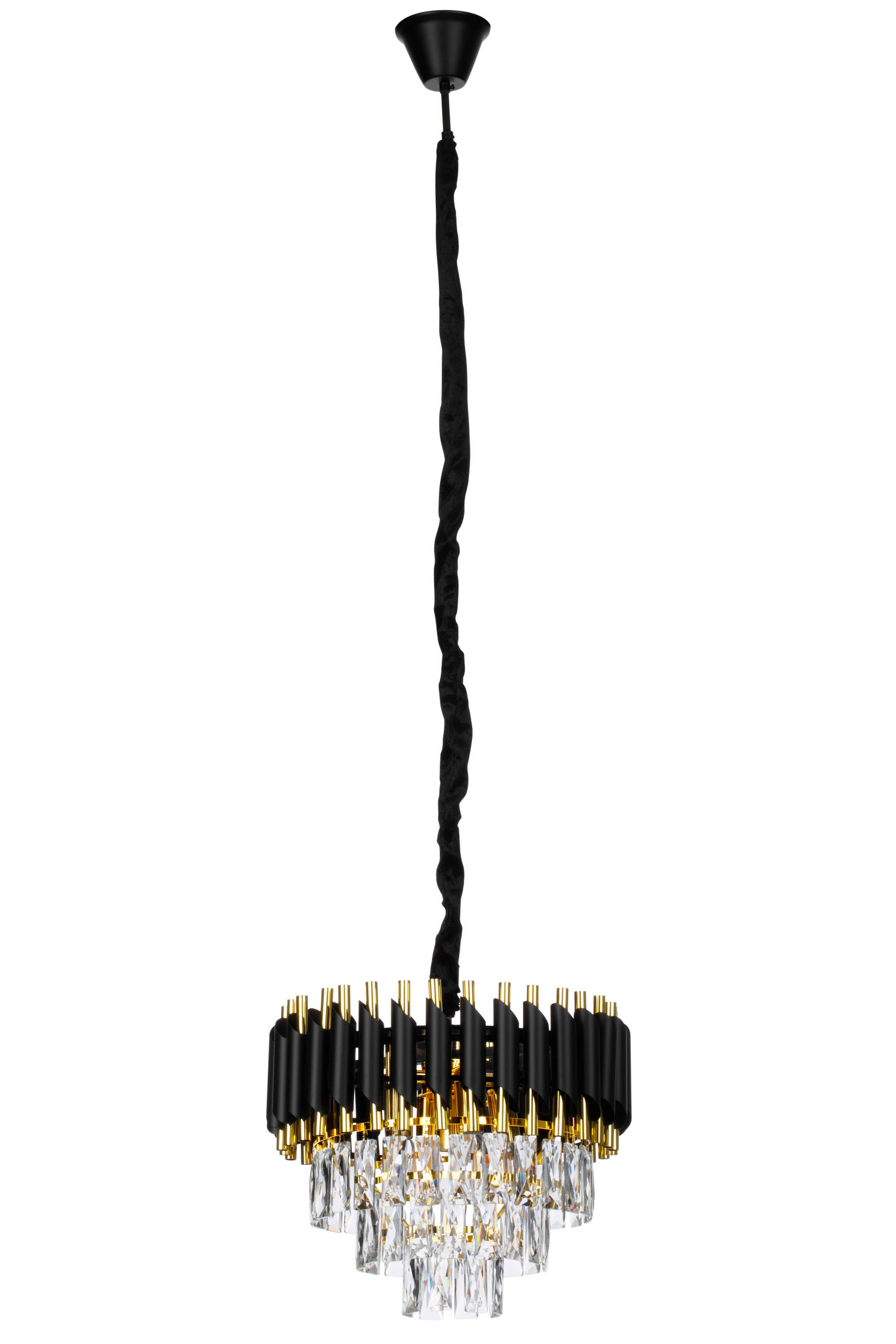 ZÁVĚSNÉ SVÍTIDLO, 40/150 cm  - černá/barvy zlata, Design, kov/sklo (40/150cm) - Glandor