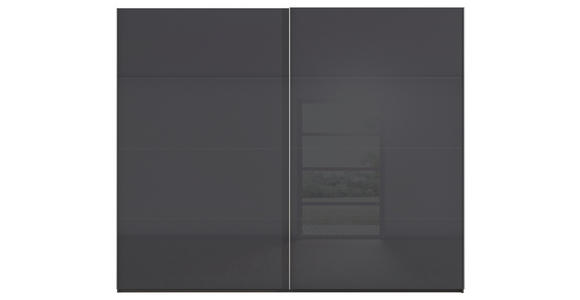 SCHWEBETÜRENSCHRANK 271/223/68 cm 2-türig Graphitfarben, Schwarz  - Alufarben/Graphitfarben, Design, Glas/Holzwerkstoff (271/223/68cm) - Xora