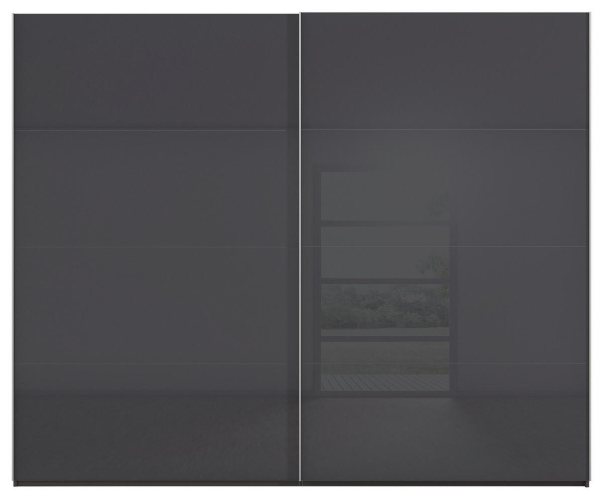 SCHWEBETÜRENSCHRANK 271/223/68 cm 2-türig Graphitfarben, Schwarz  - Alufarben/Graphitfarben, Design, Glas/Holzwerkstoff (271/223/68cm) - Xora
