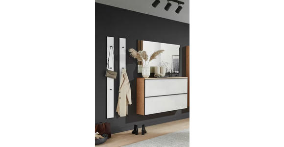 GARDEROBE 4-teilig  in 190/190/37 cm  - Eichefarben/Weiß, Design, Glas/Holz (190/190/37cm) - Dieter Knoll