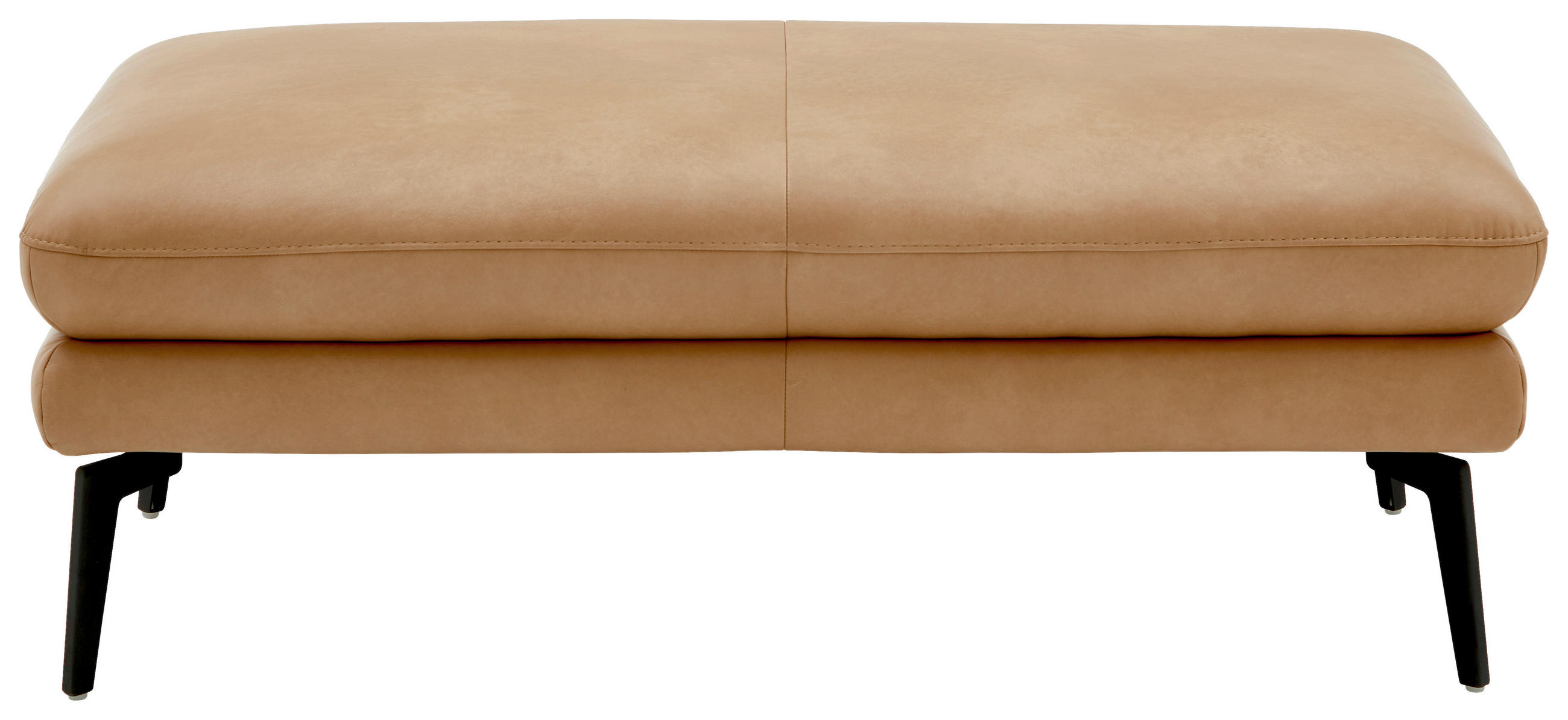 HOCKER Echtleder Honig - Schwarz/Honig, Design, Leder/Metall (133/48/68cm) - Dieter Knoll