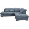 ECKSOFA Blau Chenille  - Chromfarben/Blau, Design, Textil/Metall (280/254cm) - Livetastic