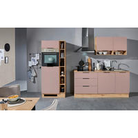 KÜCHENBLOCK 270 cm   in Rosa, Eiche Artisan  - Schwarz/Eiche Artisan, Design, Holzwerkstoff/Kunststoff (270cm) - MID.YOU