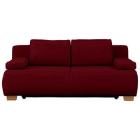 BOXSPRINGSOFA in Webstoff Dunkelrot  - Naturfarben/Dunkelrot, Modern, Holz/Textil (205/93/108cm) - Venda