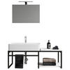 BADEZIMMER 3-teilig  in 100 cm  - Weiss/Schwarz, Modern, Glas/Keramik (100cm) - MID.YOU