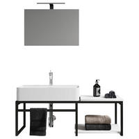 BADEZIMMER 3-teilig  in 100 cm  - Weiss/Schwarz, Modern, Glas/Keramik (100cm) - MID.YOU