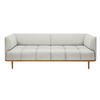 BIGSOFA Flachgewebe Hellgrau  - Hellgrau, MODERN, Holz/Textil (220/77/120cm) - Joka