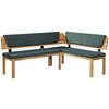 ECKBANK 195/155 cm Webstoff Türkis, Eichefarben Eiche vollmassiv   - Türkis/Eichefarben, KONVENTIONELL, Holz/Textil (195/155cm) - Linea Natura