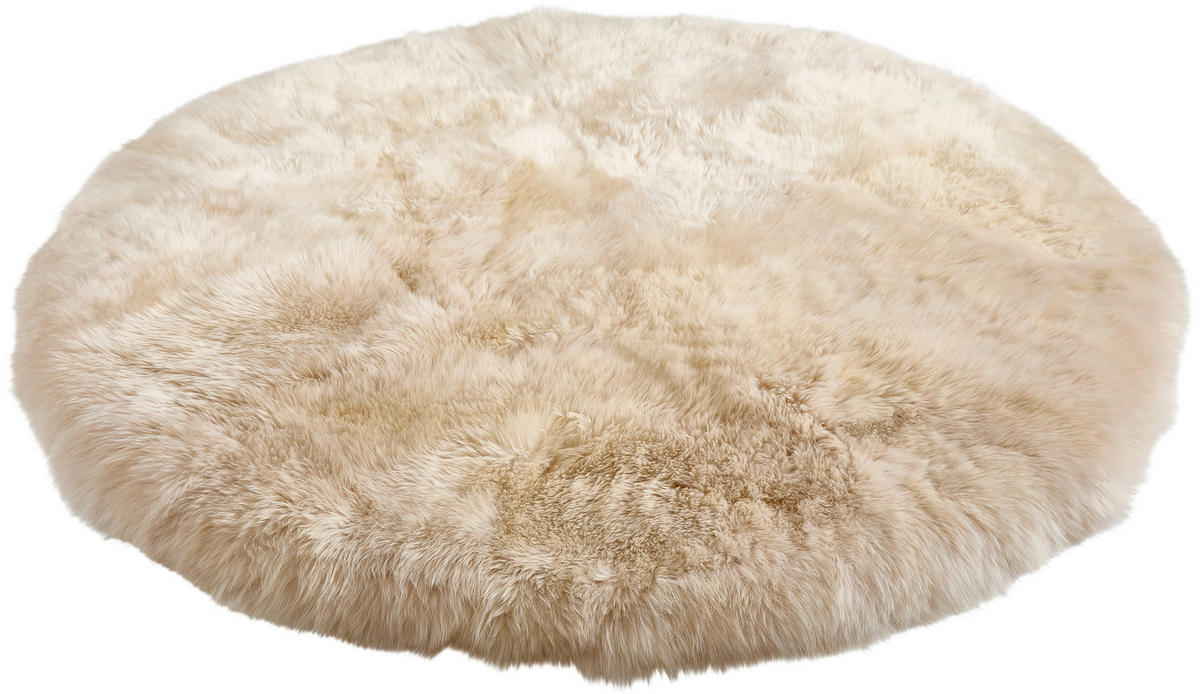 SCHAFFELL 160 cm Creme rechteckig  - Creme, Natur, Leder/Fell (160cm) - Linea Natura