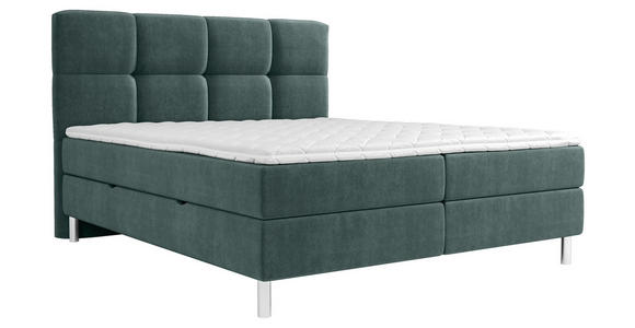 BOXBETT 160/200 cm in Türkis - Türkis/Chromfarben, Design, Holz/Holzwerkstoff (160/200cm) - Esposa