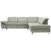 ECKSOFA Grün Webstoff  - Chromfarben/Grün, Design, Textil/Metall (319/260cm) - Beldomo Style