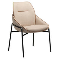 STOL järn mikrofiber  - beige/brun, Design, metall/textil (55/87/63cm) - Lomoco