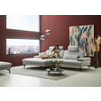 ECKSOFA in Chenille, Flachgewebe Silberfarben  180/284 cm  - Silberfarben/Schwarz, Design, Textil/Metall (180/284cm) - Dieter Knoll