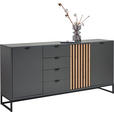 SIDEBOARD  in 177,1/85,4/40 cm  - Schwarz/Graphitfarben, MODERN, Holzwerkstoff/Metall (177,1/85,4/40cm) - Voleo