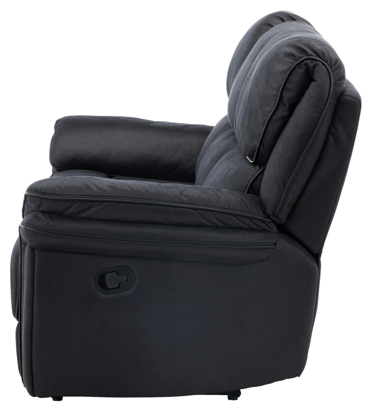 3-SITZER-SOFA in Lederlook (vegan) Schwarz  - Schwarz, Design, Kunststoff/Textil (228/103/99cm) - Livetastic