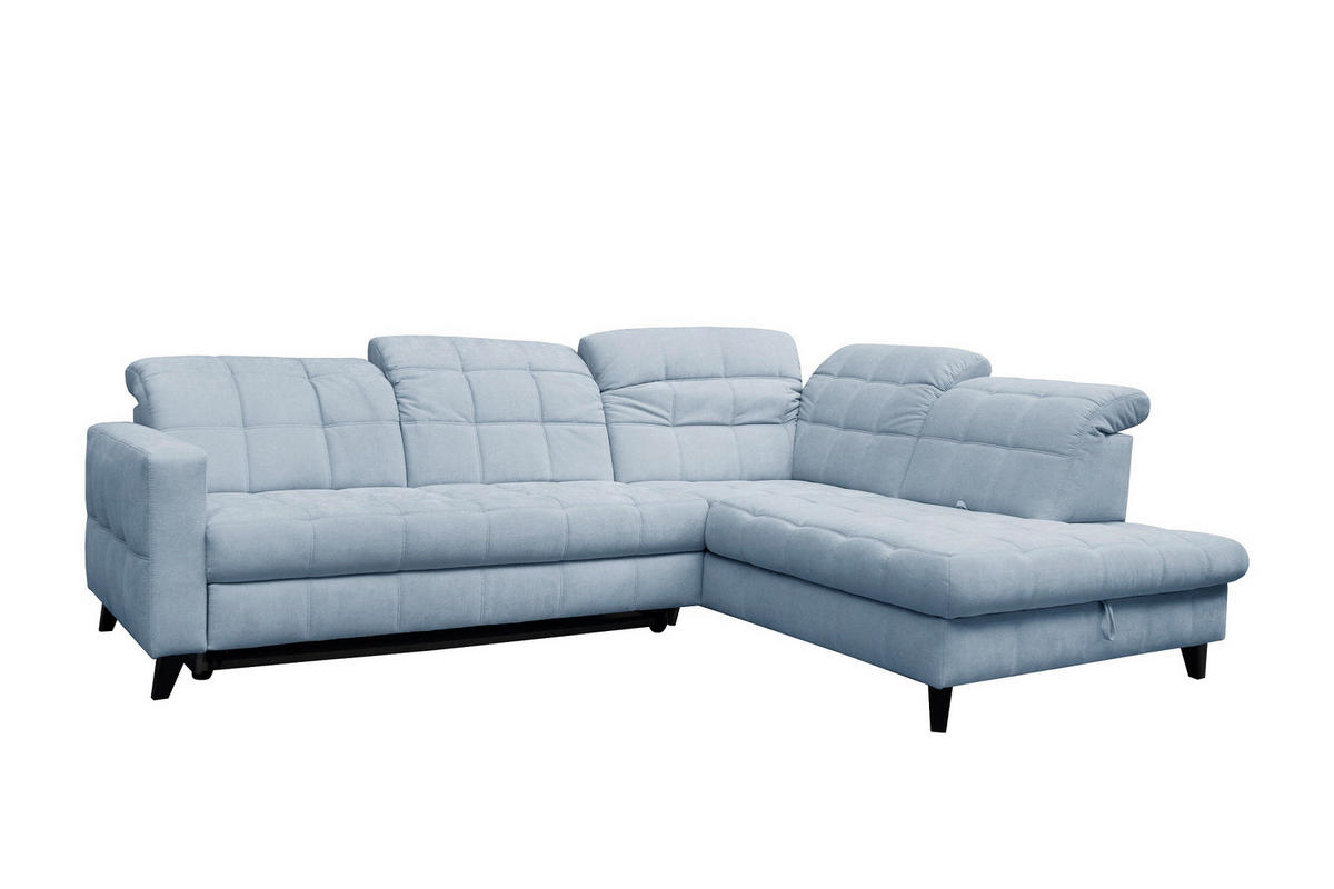 SAROKKANAPÉ textil világoskék  - világoskék/fekete, Design, textil/fa (297/216cm) - Xora