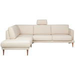 ECKSOFA  in Flachgewebe Beige  212/255 cm  - Eichefarben/Beige, KONVENTIONELL, Holz/Textil (212/255cm) - Valnatura