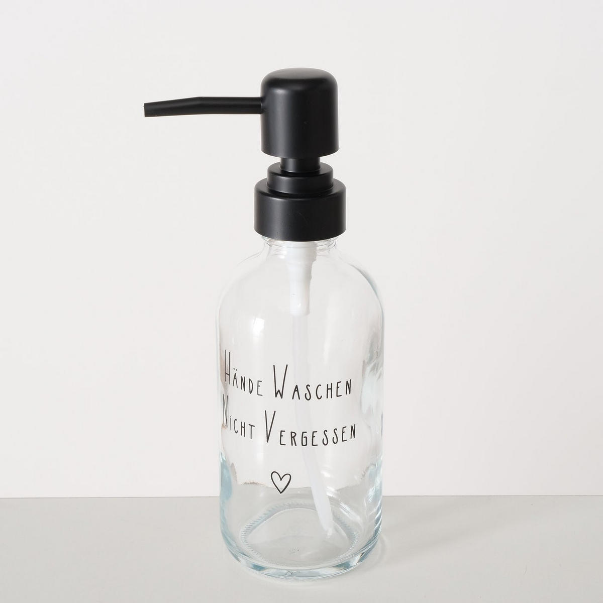 SEIFENSPENDER Kunststoff, Glas  - Transparent/Schwarz, Basics, Glas/Kunststoff (9/6/19cm)