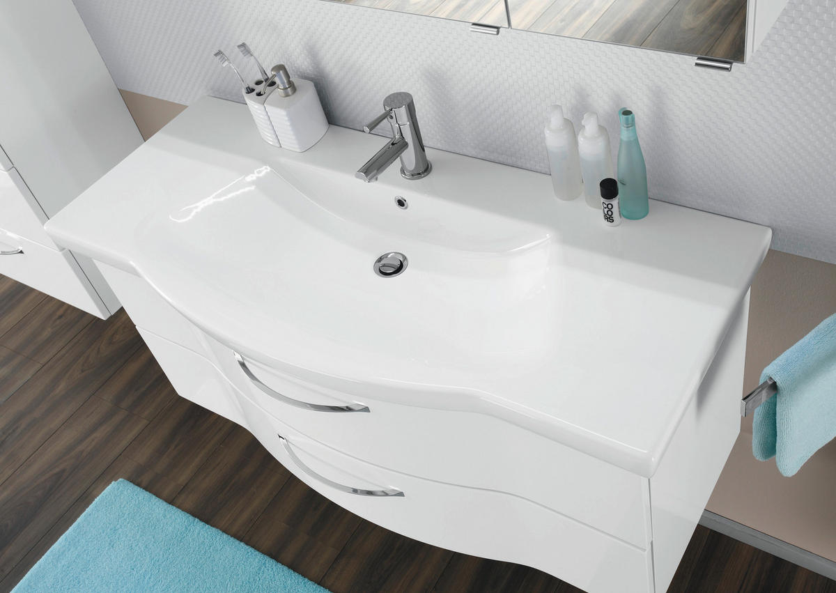 BADEZIMMER  in 97 cm  - Weiß, KONVENTIONELL, Holzwerkstoff (97cm) - Sadena
