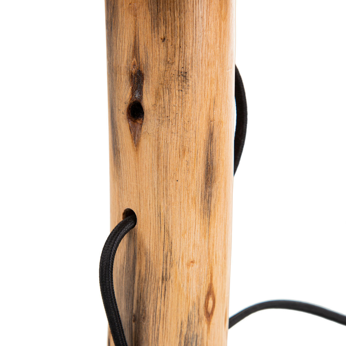 TISCHLEUCHTE 18/32,6 cm   - Weiß/Braun, Natur, Holz/Textil (18/32,6cm)