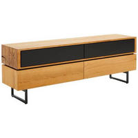 TV-BÄNK  i 160/58/40 cm  - svart/ekfärgad, Design, metall/trämaterial (160/58/40cm) - MID.YOU