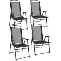 GARTENSTUHL-SET Stahl Anthrazit  - Anthrazit, Basics, Textil/Metall (50/105/58cm) - Gardenson