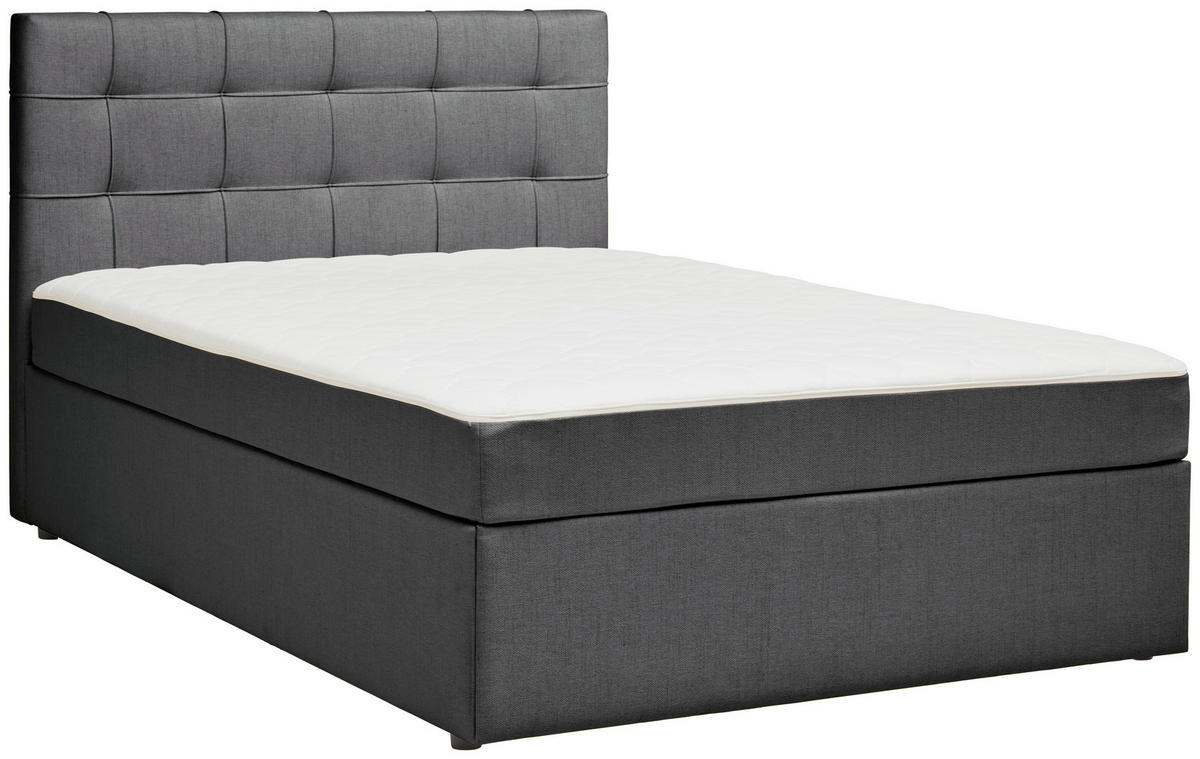 BOXBETT 120/200 cm  in Graphitfarben  - Graphitfarben, Modern, Holz/Textil (120/200cm) - MID.YOU