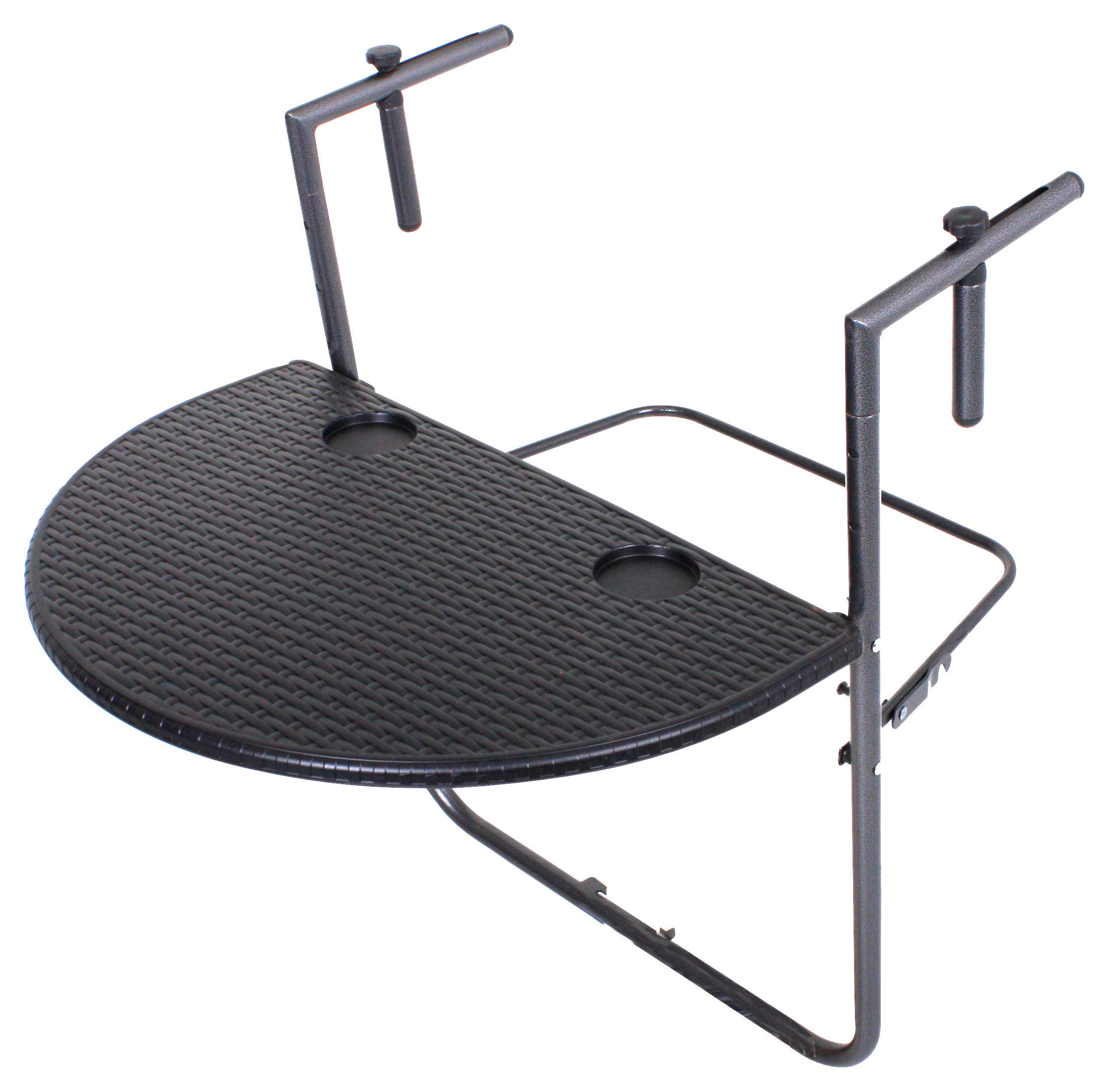 BALKONTISCH Metall, Kunststoff Anthrazit, Schwarz  - Anthrazit/Schwarz, MODERN, Kunststoff/Metall (64/73/60cm) - Gardenson
