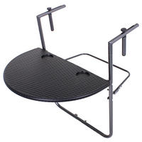 BALKONTISCH Metall, Kunststoff Anthrazit, Schwarz  - Anthrazit/Schwarz, MODERN, Kunststoff/Metall (64/73/60cm) - Gardenson