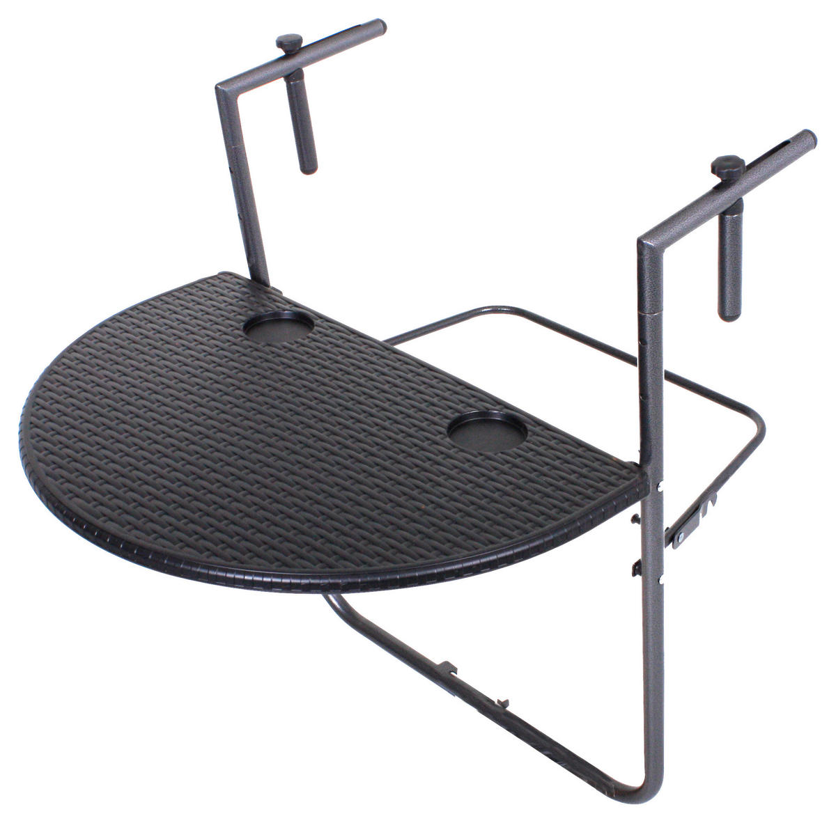 BALKONTISCH Metall, Kunststoff Anthrazit, Schwarz  - Anthrazit/Schwarz, MODERN, Kunststoff/Metall (64/73/60cm) - Gardenson