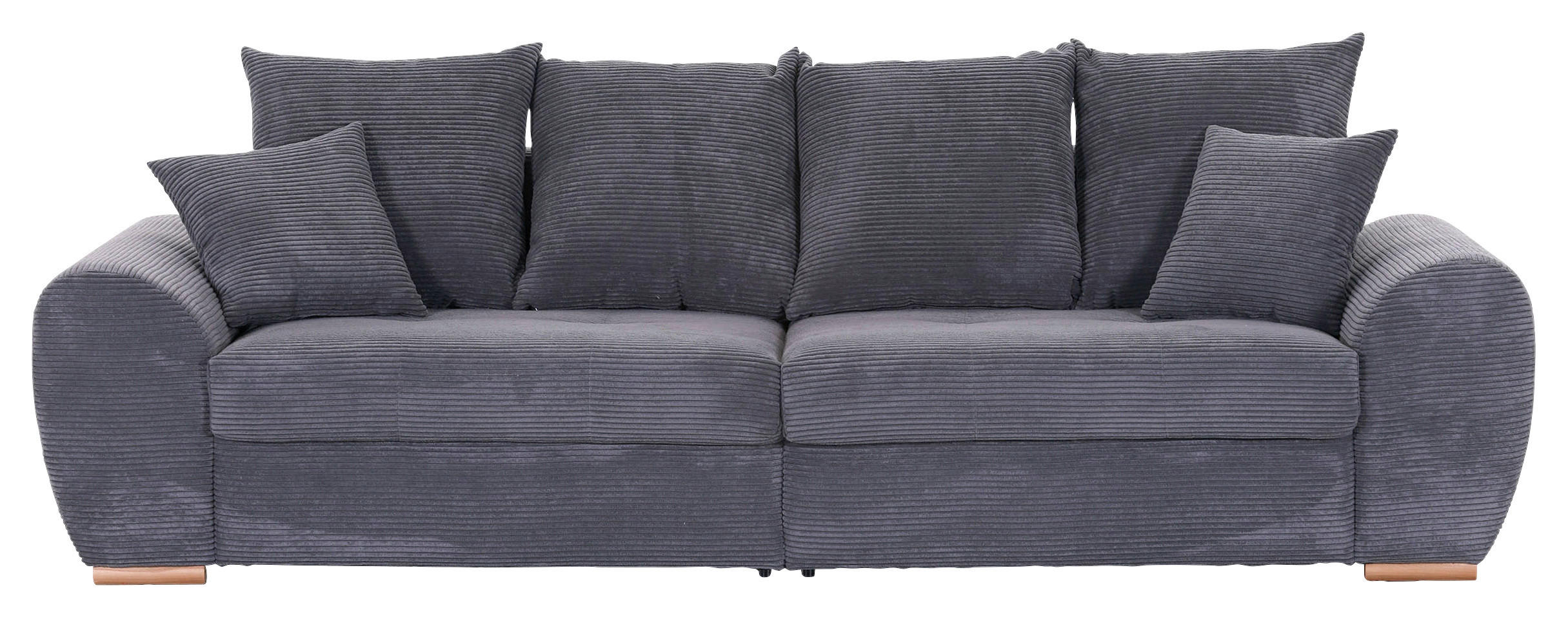 BIGSOFA Cord Dunkelgrau  - Eichefarben/Dunkelgrau, KONVENTIONELL, Holz/Textil (270/72/109cm) - Carryhome