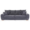 BIGSOFA in Cord Dunkelgrau  - Eichefarben/Dunkelgrau, Konventionell, Holz/Textil (270/72/109cm) - Carryhome